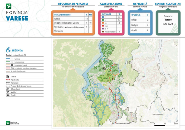 I sentieri in Lombardia: tutti i dati nella Rete Escursionistica Lombarda