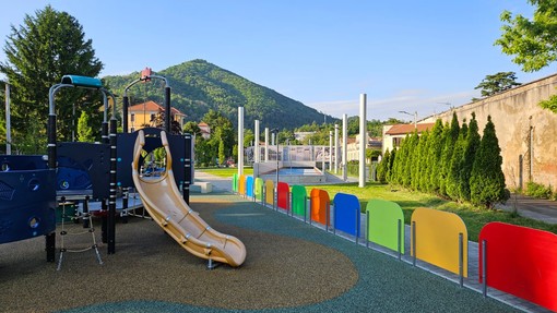 Il parco della stazione in via Crugnola, a Induno Olona (foto dal profilo Facebook del sindaco Marco Cavallin)
