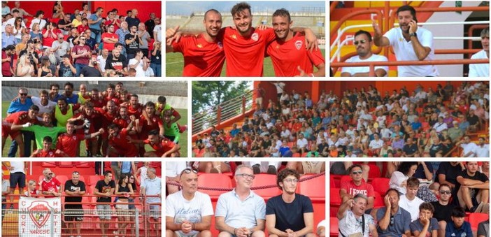 Nelle foto del nostro Alessandro Umberto Galbiati e di Ezio Macchi, che ringraziamo, pubblico e gioia biancorossa in tribuna e sul campo