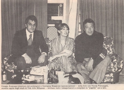 Romussi e Massironi con Nicola Pietrangeli, foto da una pagina de La Spinta