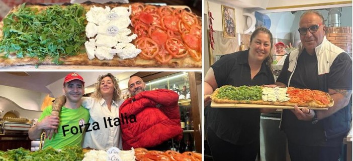 Novanta centimetri di pizza tricolore: da Ciro l'Italia vince anche a tavola