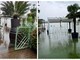 La attuale situazione al Village, con l'acqua che si divora la spiaggia e il dehor, sfiorando il ristorante