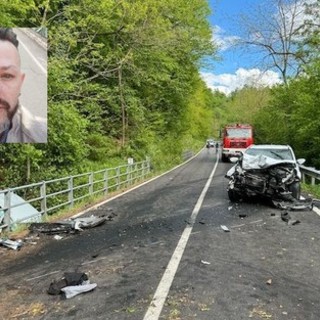 Le immagini dell'incidente. Nel riquadro la vittima Francesco Ferrazzo, 44 enne di Cremenaga