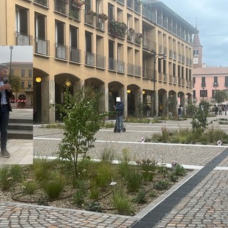 Via Cavallotti e nel riquadro il presidente Collini