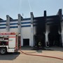 FOTO. “Speroni” in fiamme. A fuoco il magazzino attrezzi della Pro Patria