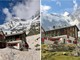 DOUBLE FACE Il mitico rifugio Zamboni Zappa con la neve e senza: è situato a 2070 metri nella suggestiva conca prativa dell’Alpe Pedriola, ai piedi della parete est del Monte Rosa (4635m) nel comune Walser di Macugnaga